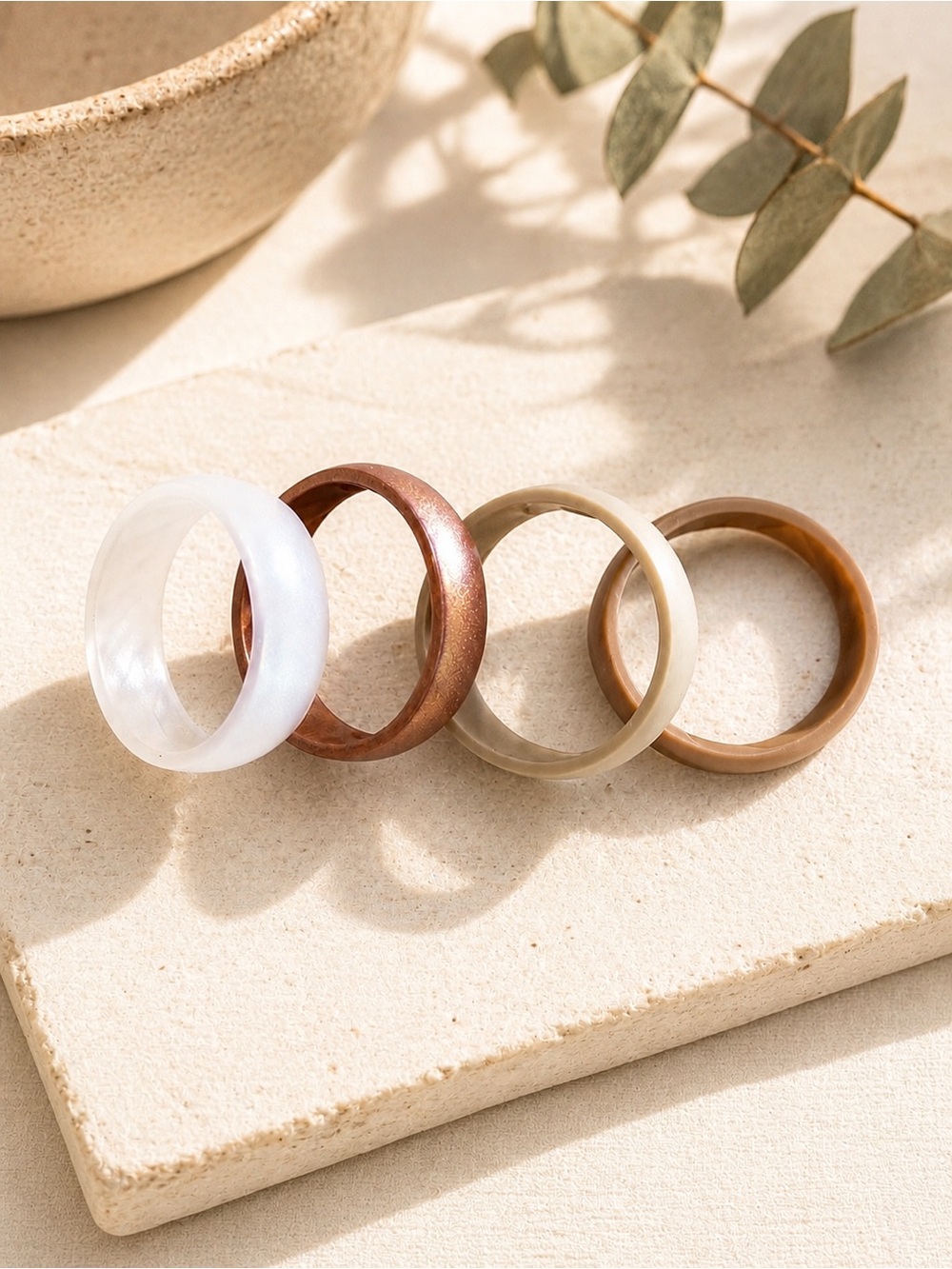 ✨ ThunderFit Silicone Wedding Band Set Neutral Rubber Rings Size 6.5-7 ✨